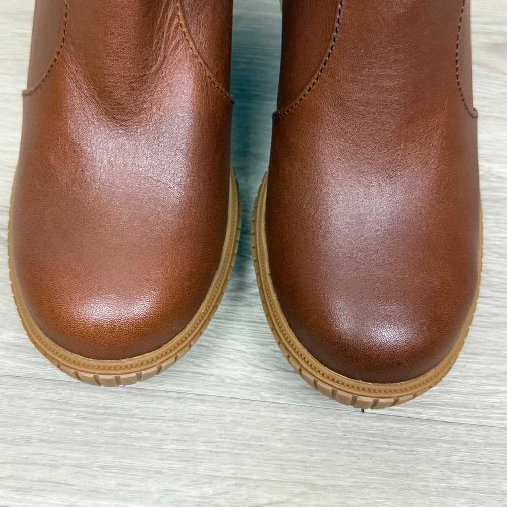NWOB Sorel Brown‎ Ona Ave Zip Wedge Ankle Bootie